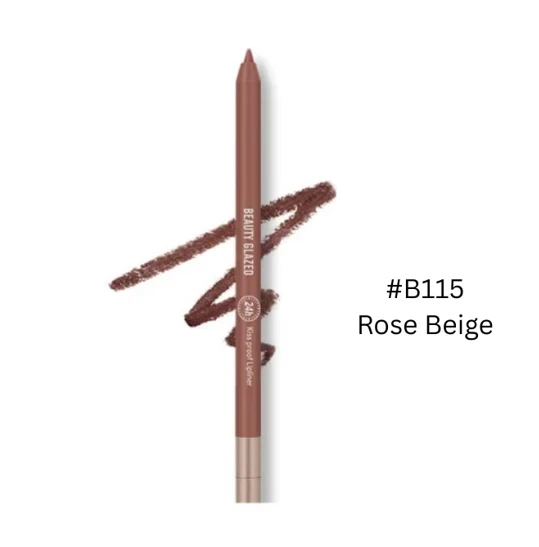 Beauty Glazed Lively Waterproof & Long Lasting Lip Liner B115 Rose Beige 0.6g