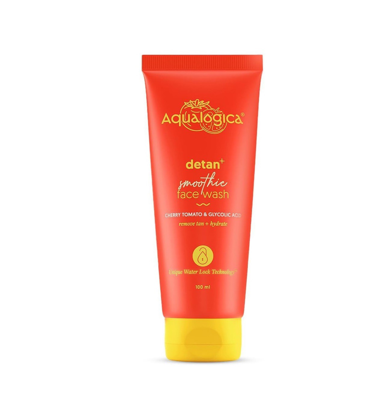 Aqualogica Detan+ Smoothie Face Wash with Cherry Tomato & Glycolic Acid for Tan Removal - 100ml
