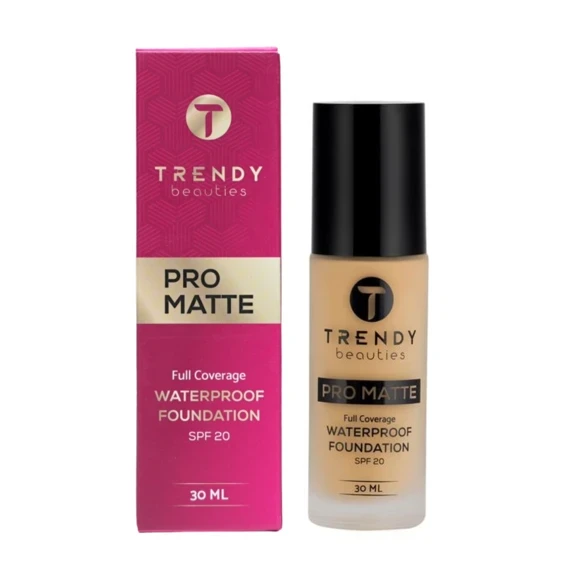 Trendy Beauties Pro Matte Full Coverage Waterproof Foundation SPF20 (02-Natural) 30ml