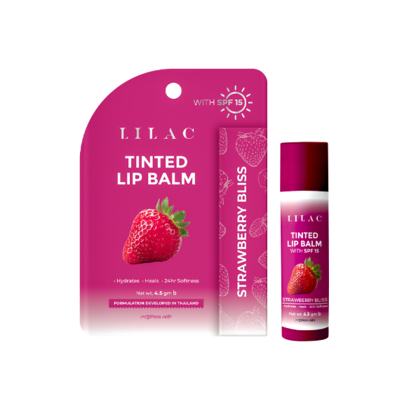 Lilac Tinted Lipbalm With SPF 15 Strawberry Bliss