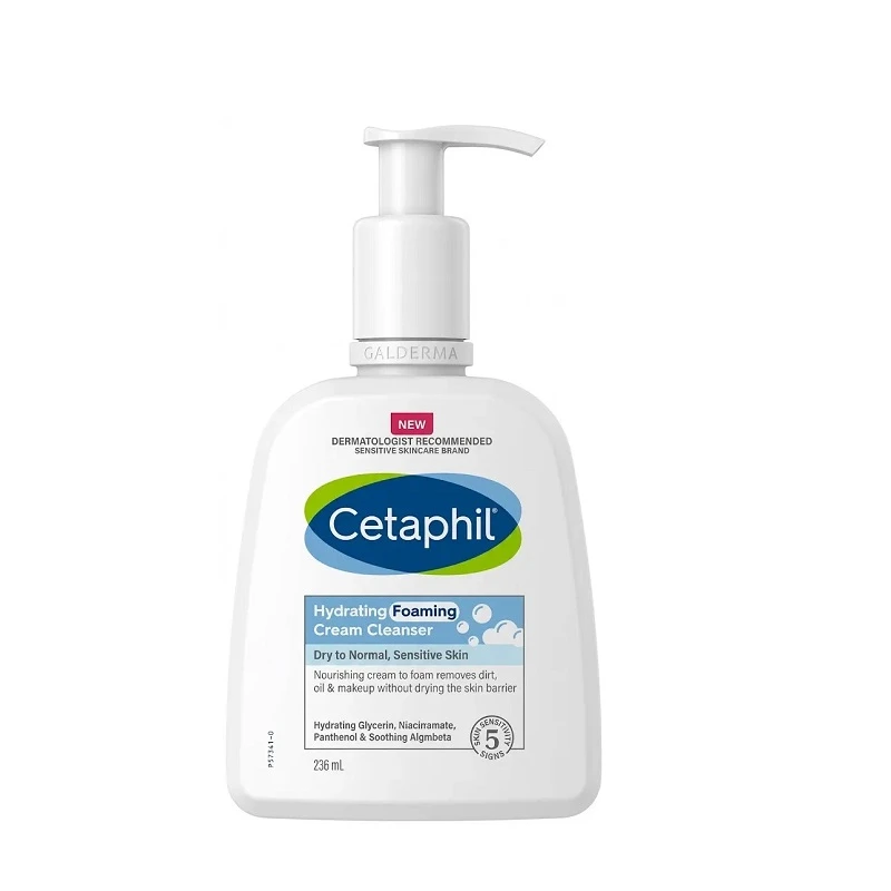 Cetaphil Hydrating Foaming Cream Cleanser for Dry to Normal & Sensitive Skin 236ml