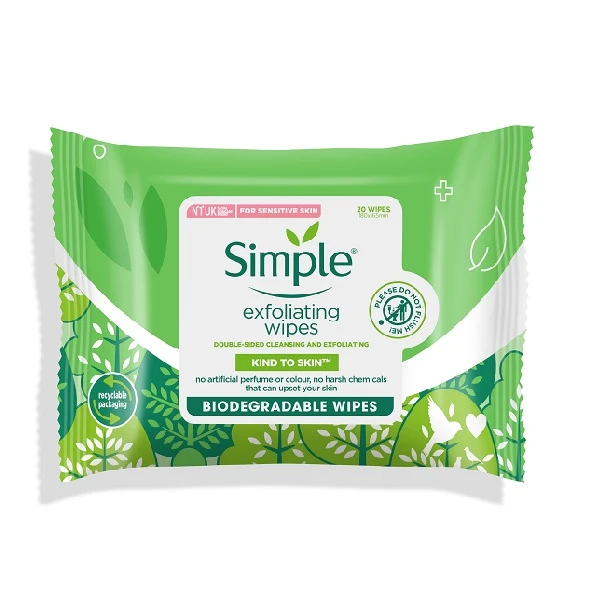 Simple Kind to Skin Exfoliating Wipes 20pcs