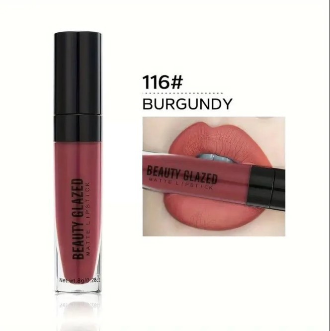 Beauty Glazed Matte Lipstick - Burgundy