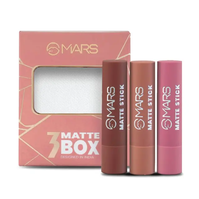 Mars 3 Matte Box Lipstick (Blushed Nudes -05) 3.2gX3