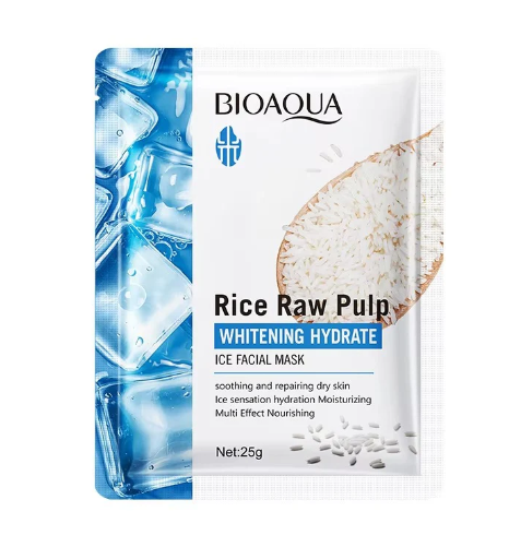 BIOAQUA Rice Raw Pulp Hydrate Whiteing Ice Facial Mask Sheet 25g