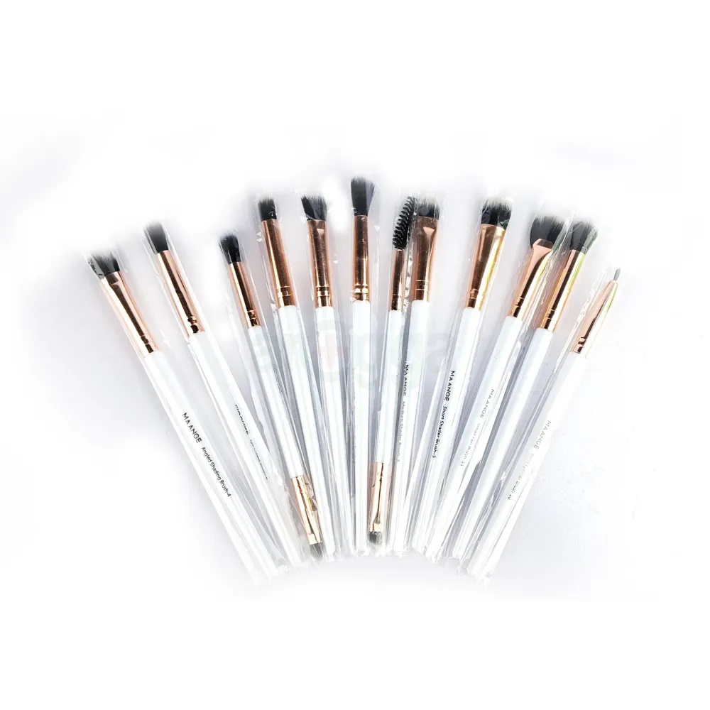 Maange 12pcs Mix Makeup Brush Set White