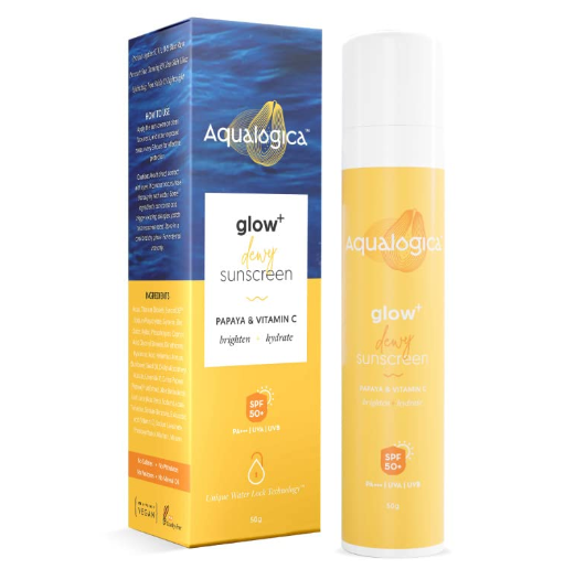 Aqualogica Glow+ Dewy Sunscreen SPF 50 PA+++ For UVA/B & Blue Light Protection 50g