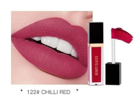 Beauty Glazed Matte Liquid Lipstick (122- Chilli Red) 2.8g