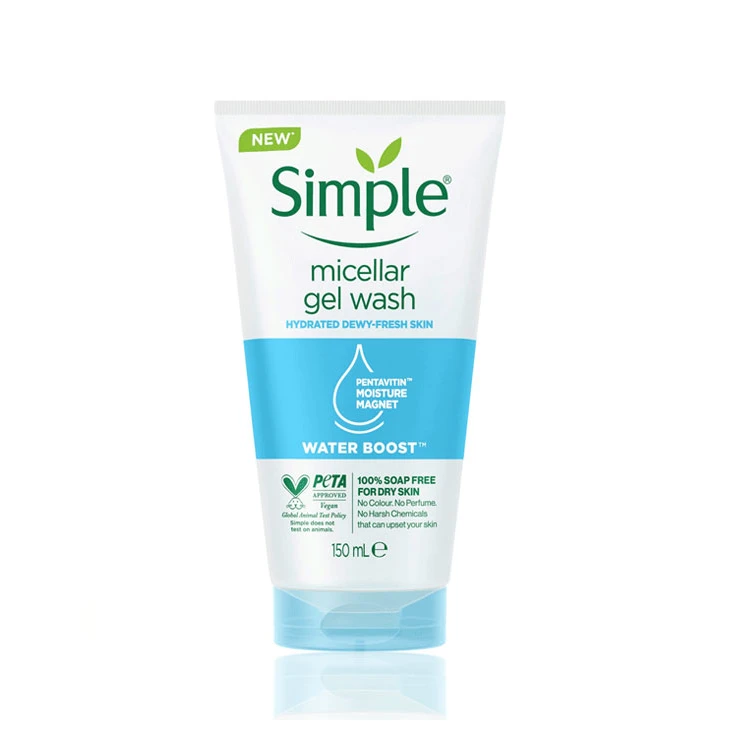 Simple Water Boost Micellar Facial Gel Wash 150ml (EXP2026/09) Old Verson