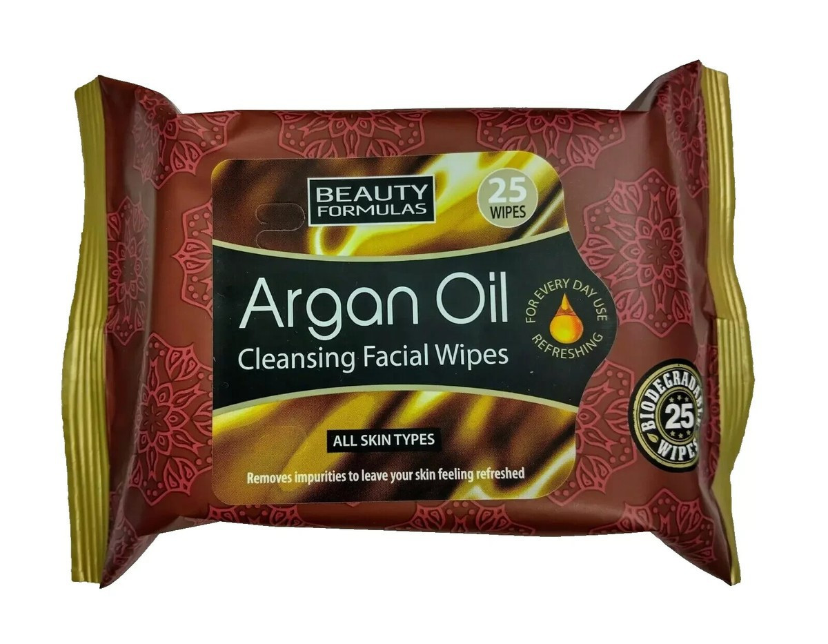 Beauty Formulas Argan Oil Cleansing Facial 25 Wipes