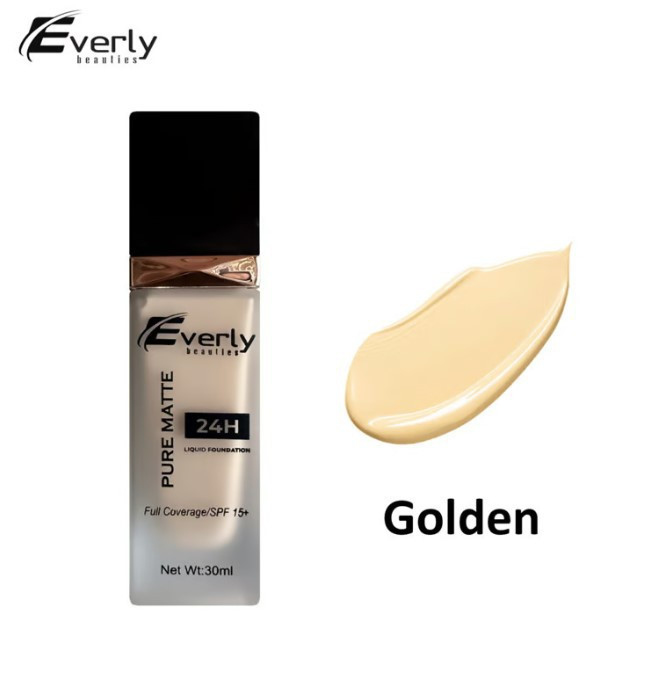 Everly 24h Pure Matte Full Coverage Liquid Foundation (Golden)