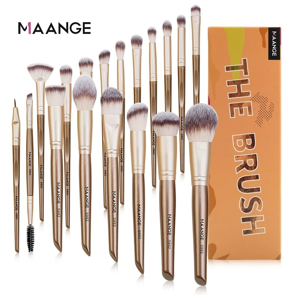 Maange 18 Pcs Makeup Brushes Set Professional Brush Set (Brown)Maange 18 Pcs Makeup Brushes Set Professional Brush Set (Brown)