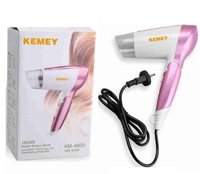 Kemey KM-6833 Foldable Hot & Cold Hair Dryer