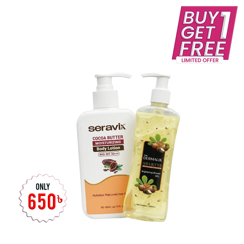RADIANT Body Duo Buy Seravix Cocoa Butter Moisturizing Body Lotion 240ml Get 1 The Dermalix Shea Butter Brightening Shower Gel 250ml Free