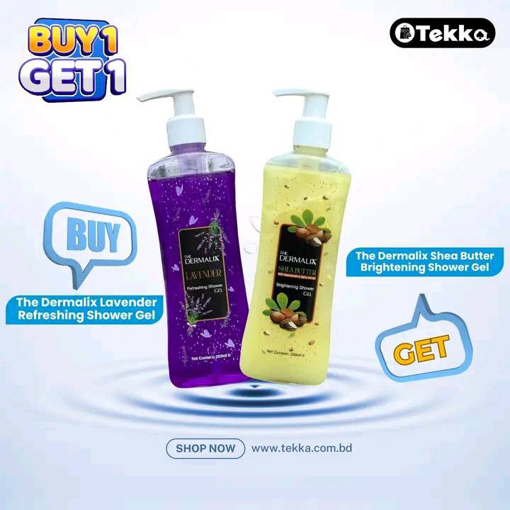 Buy 1 The Dermalix Lavender Refreshing Shower Gel 250ml & Get 1 The Dermalix Shea Butter Brightning Shower Gel 250ml Free